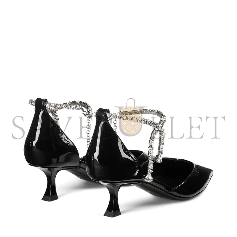 JIMMY CHOO STEVIE 50 BLACK PATENT LEATHER PUMPS STEVIE50PAT